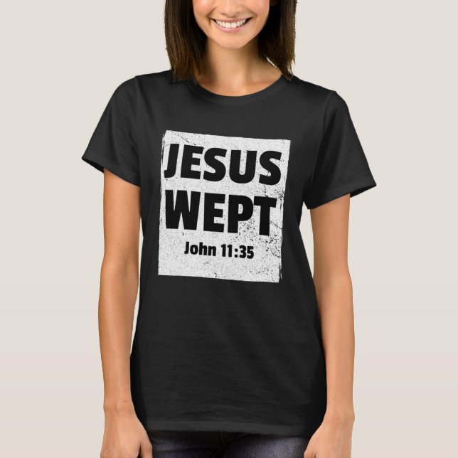 JOHN 1135 JESUS WEPT Christian Bible Verse Compass T-Shirt (Vorderseite)