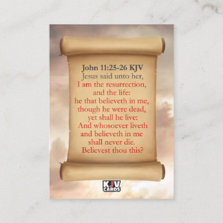 John 11:25-26 KJV Cards Visitenkarte