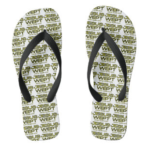 John 11:35 Bible Verse KJV Quote All-Over Flip Flops