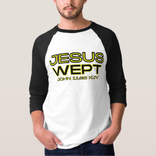 John 11:35 Bible Verse KJV Zitat Männer 3/4 T-Shirt