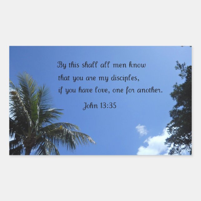 John 13:35 rechteckiger aufkleber (Vorderseite)