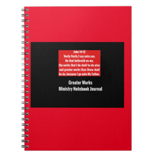 John 14:12 Bible Verse Greater Works Notebook Notizblock