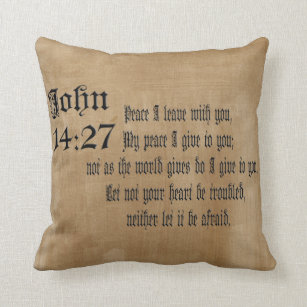 John-14:27   Bibel-Vers-kundenspezifisches Kissen