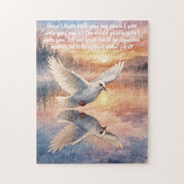 John 14:27 Christian White Dove Jigsaw Puzzle (Vertikal)