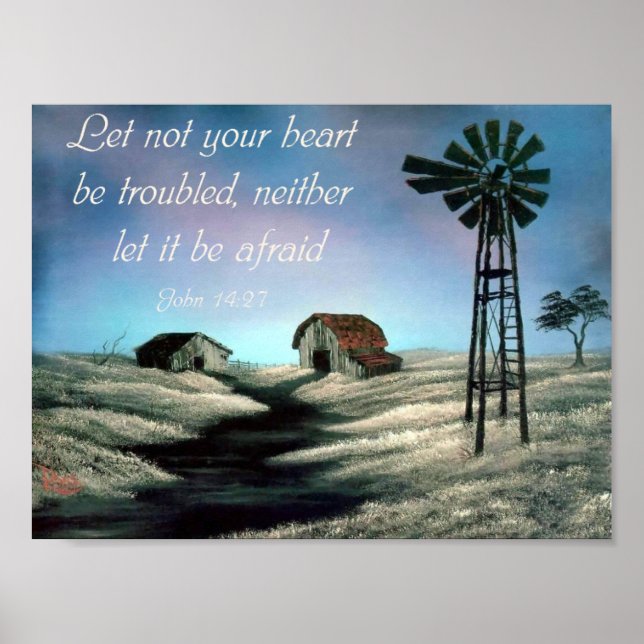John 14:27 Christlich Bibelverse Poster (Vorne)