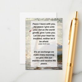 John 14:27 Friede verließ ich mit dir, mein Friede Begleitkarte