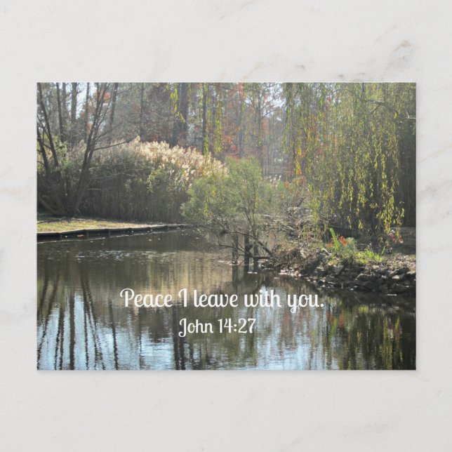 John 14:27 Friede verließ ich mit dir. Postkarte (Vorderseite)
