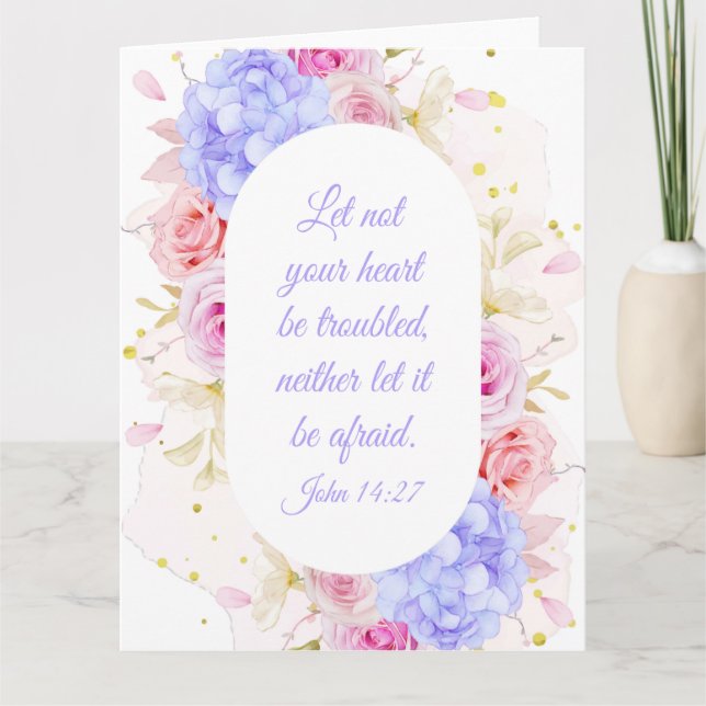 John 14:27 Lasse nicht, dass dein Herz in Schwieri Dankeskarte (Vorderseite)