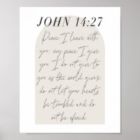 John 14:27 Minimal Boho Beige Arch Script