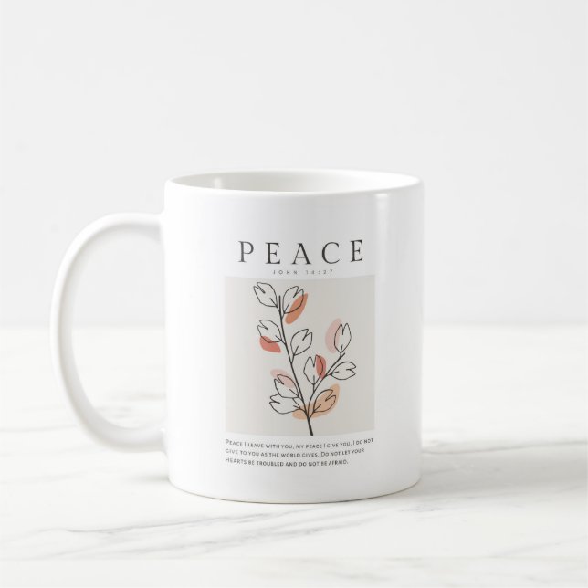 John 14:27 Peace verließ ich mit dir Kaffeetasse (Links)