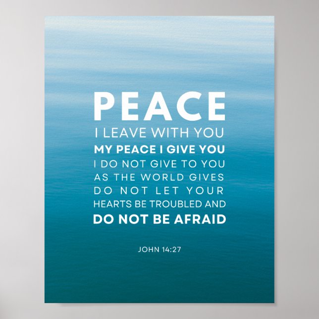 John 14:27 Peace verließ ich mit dir Poster (Vorne)