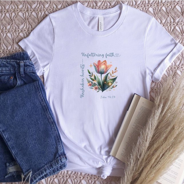 John 14:27 Unerschüttertes Herz, unerschütterliche T-Shirt (Von Creator hochgeladen)