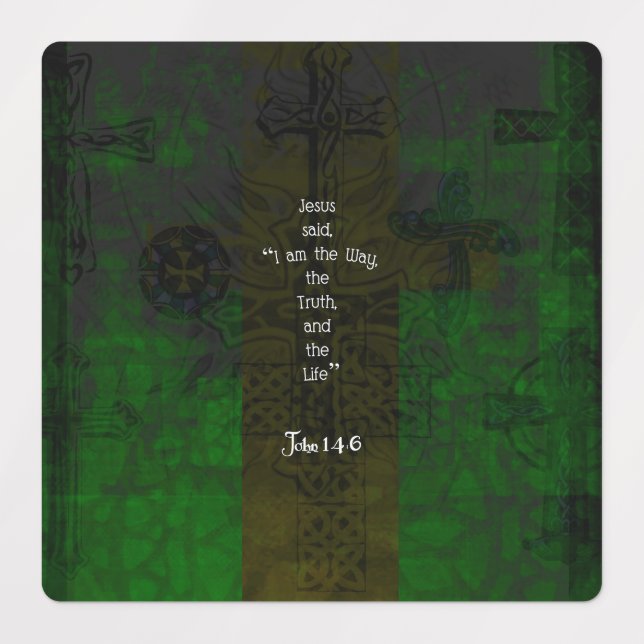 John 14:6 Bible Verse Inspiration Path Zitat Etiketten (Design 1)