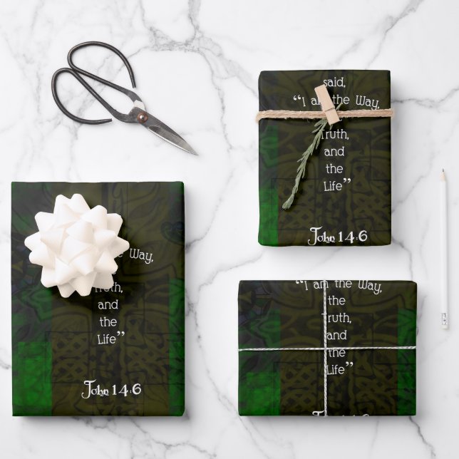 John 14:6 Bible Verse Inspiration Path Zitat Geschenkpapier Set (Vorderseite)