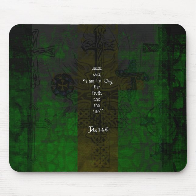 John 14:6 Bible Verse Inspiration Path Zitat Mousepad (Vorne)