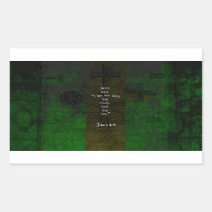 John 14:6 Bible Verse Inspiration Path Zitat Rechteckiger Aufkleber