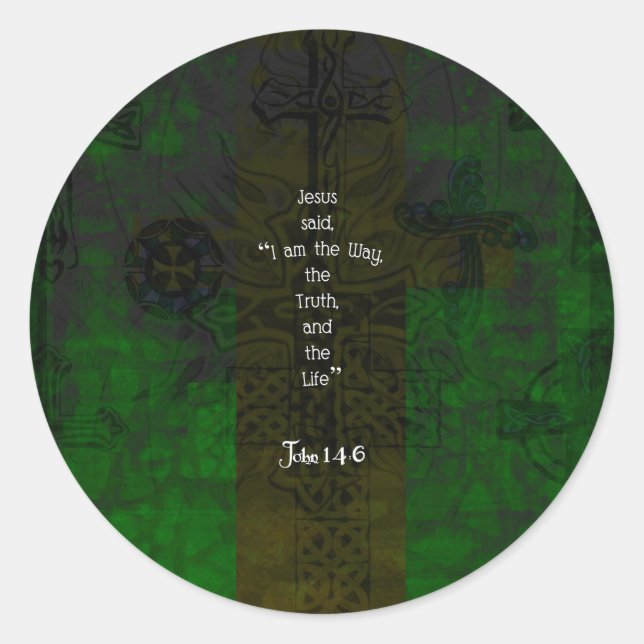 John 14:6 Bible Verse Inspiration Path Zitat Runder Aufkleber (Vorderseite)