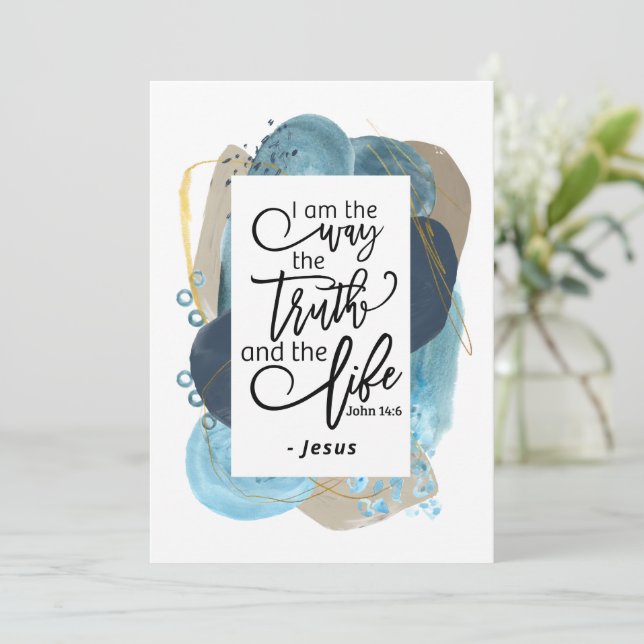 John 14:6 Ich bin der Weg Christliche Verse Card (Stehend Vorderseite)