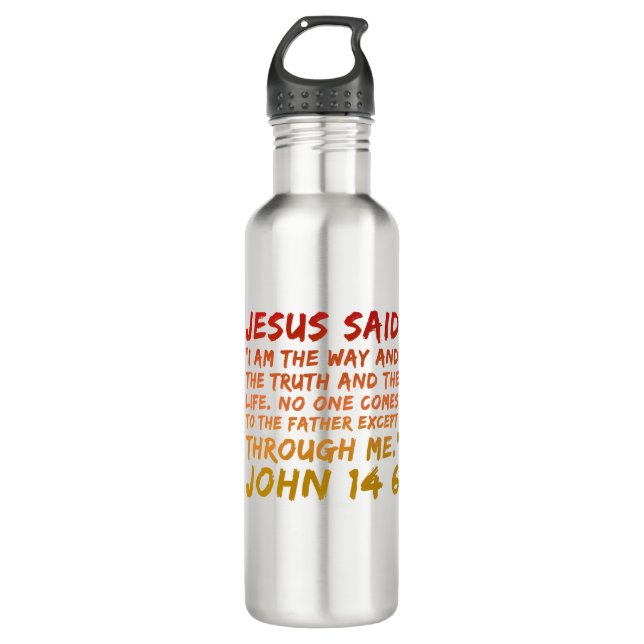 John 14:6 Jesus sagte "Bible verse Design" Edelstahlflasche (Vorderseite)