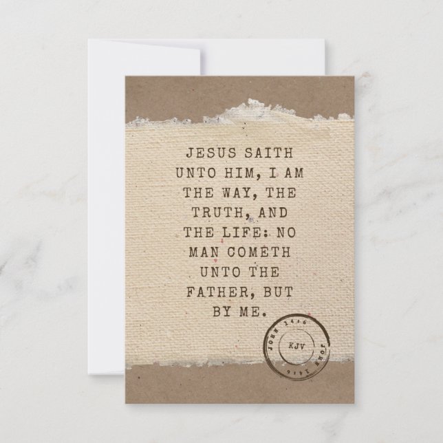 John 14:6 KJV Bible Verse Pic Flat Greeting Card Karte (Vorderseite)