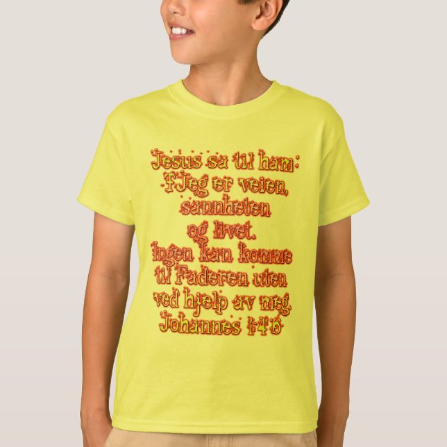 John 14:6 Norwegisch T-Shirt (Vorderseite)