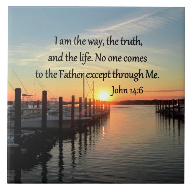 JOHN 14:6 SUNSET FOTO DESIGN FLIESE (Vorderseite)