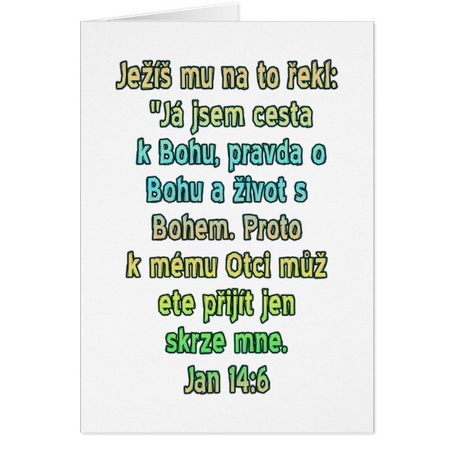 John 14:6 Tschechisch (Vorne)