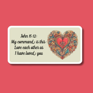 John 15:12 Bibelverse wasserdicht Aufkleber
