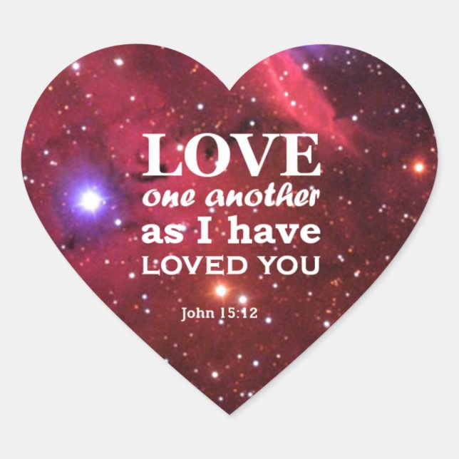 John 15:12 Herz-Aufkleber (Vorderseite)