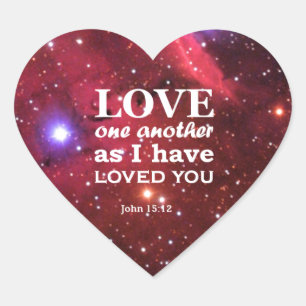 John 15:12 Herz-Aufkleber
