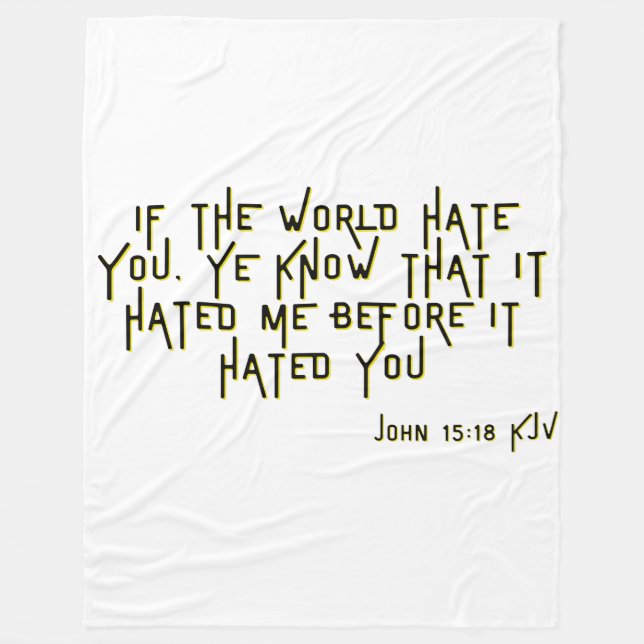 John 15:18 KJV Bible Scripture Verse Fleecedecke (Vorderseite)
