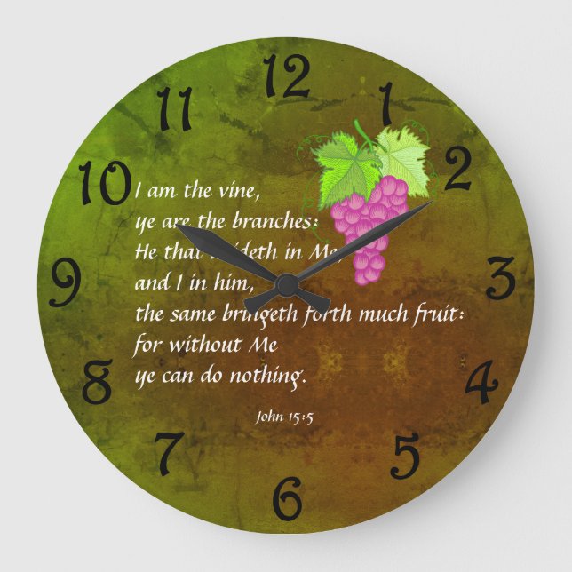 John 15:5 große wanduhr (Vorderseite)