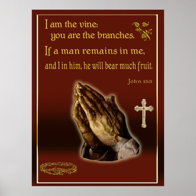 John 15:5 Ich bin das Weinposter Poster (Vorne)
