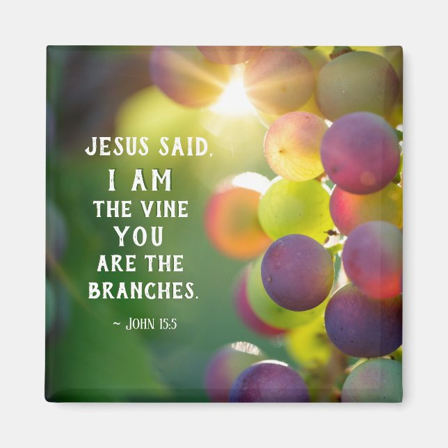 John 15:5 Ich bin der Wein Du bist die Zweige Jesu Magnet (Vorne)