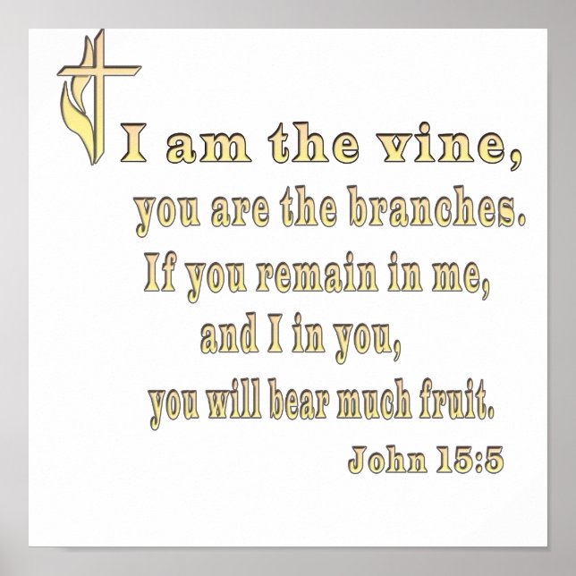John 15:5 Kleidung und mehr Poster (Vorne)