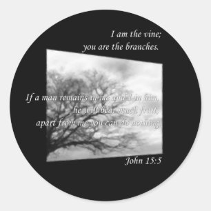 John-15:5 ~ Rebe und Niederlassungen Runder Aufkleber