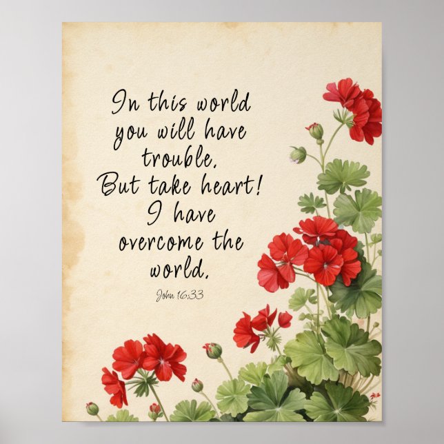 John 16:33 Bibelvers Bild Poster (Vorne)