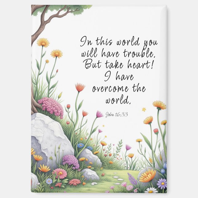 John 16:33 Bibelvers Bild Poster Magnet (Vorderseite)