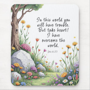 John 16:33 Bibelvers Bild Poster Mousepad