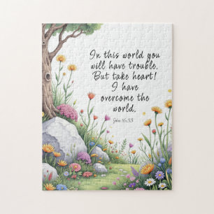 John 16:33 Bibelvers Bild Poster Puzzle