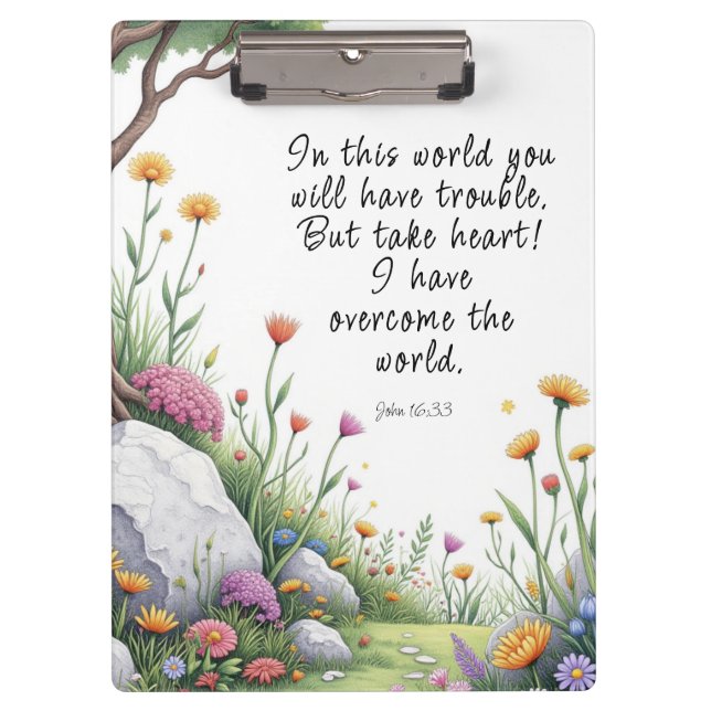 John 16:33 Bible Verse Image Poster Klemmbrett (Vorderseite)