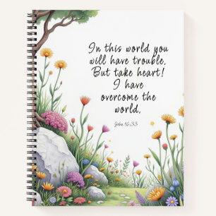 John 16:33 Bible Verse Image Poster Notizbuch