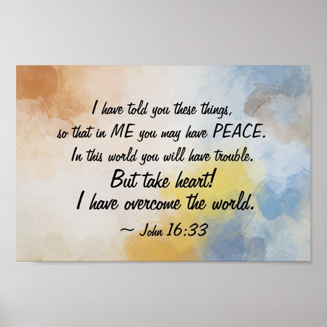 John 16:33 Ich habe die Welt überwunden! Poster (Vorne)