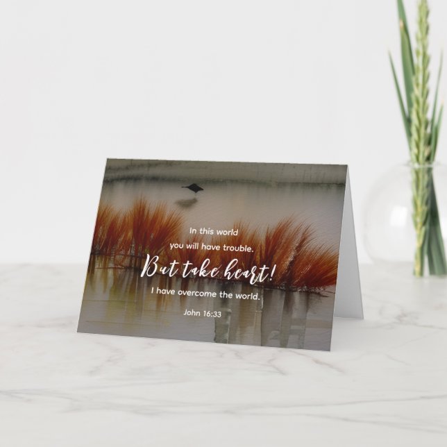 John 16:33 Ich habe Überwindung der Bibel Verse Ch Karte (Vorderseite)