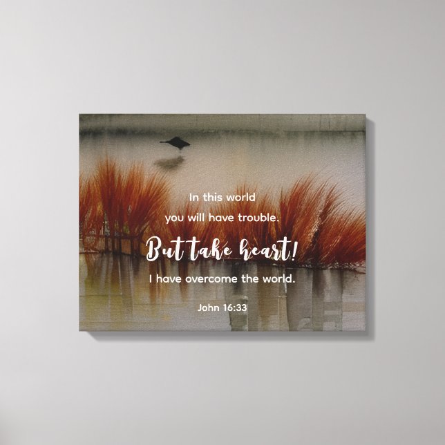 John 16:33 Ich habe Überwindung der Bibel Verse Ch Leinwanddruck (Vorderseite)