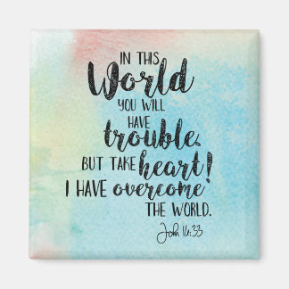 John 16:33 Watercolor Foto Magnet