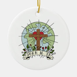 John 16:33 Weihnachten 2024 - Verzierung Keramik Ornament