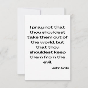 John 17:15 KJV Bible Verse Flat Greeting Card Karte