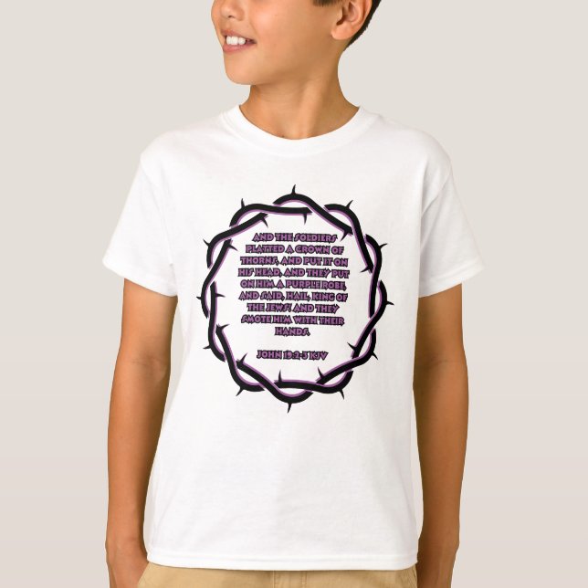 John 19:2-3 KJV Bible Verse Scripture Boy's T-Shirt (Vorderseite)