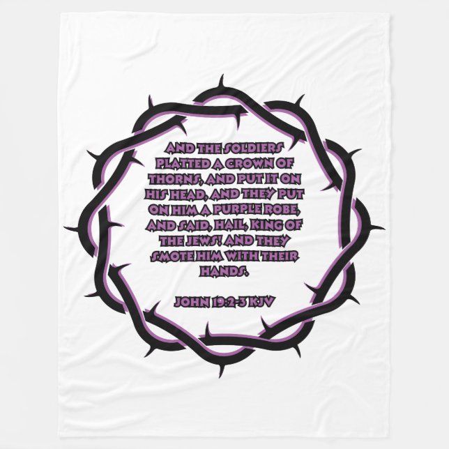 John 19:2-3 KJV Bible Verse Scripture Fleecedecke (Vorderseite)